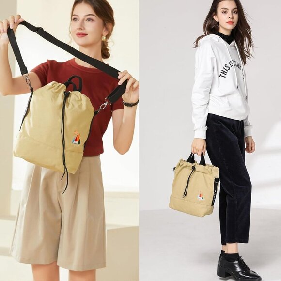 Women Canvas Tote Handbags Casual Shoulder Work Bag Crossbody Bag with Sunshine - Picture 7 of 7